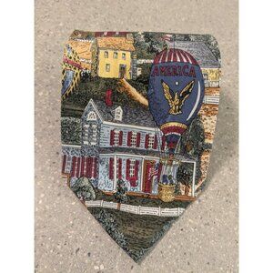 Americana For Dillard's Necktie Men's Multicolored Art Landscape 60x4 Inch